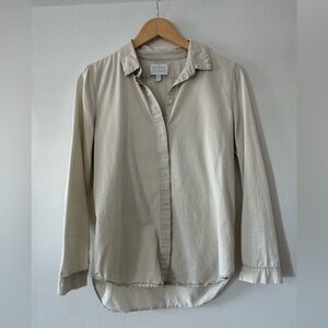 AYR 100% cotton button down, light grey, size S